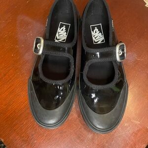 Vans Kids Shiny Black Dress Shoes